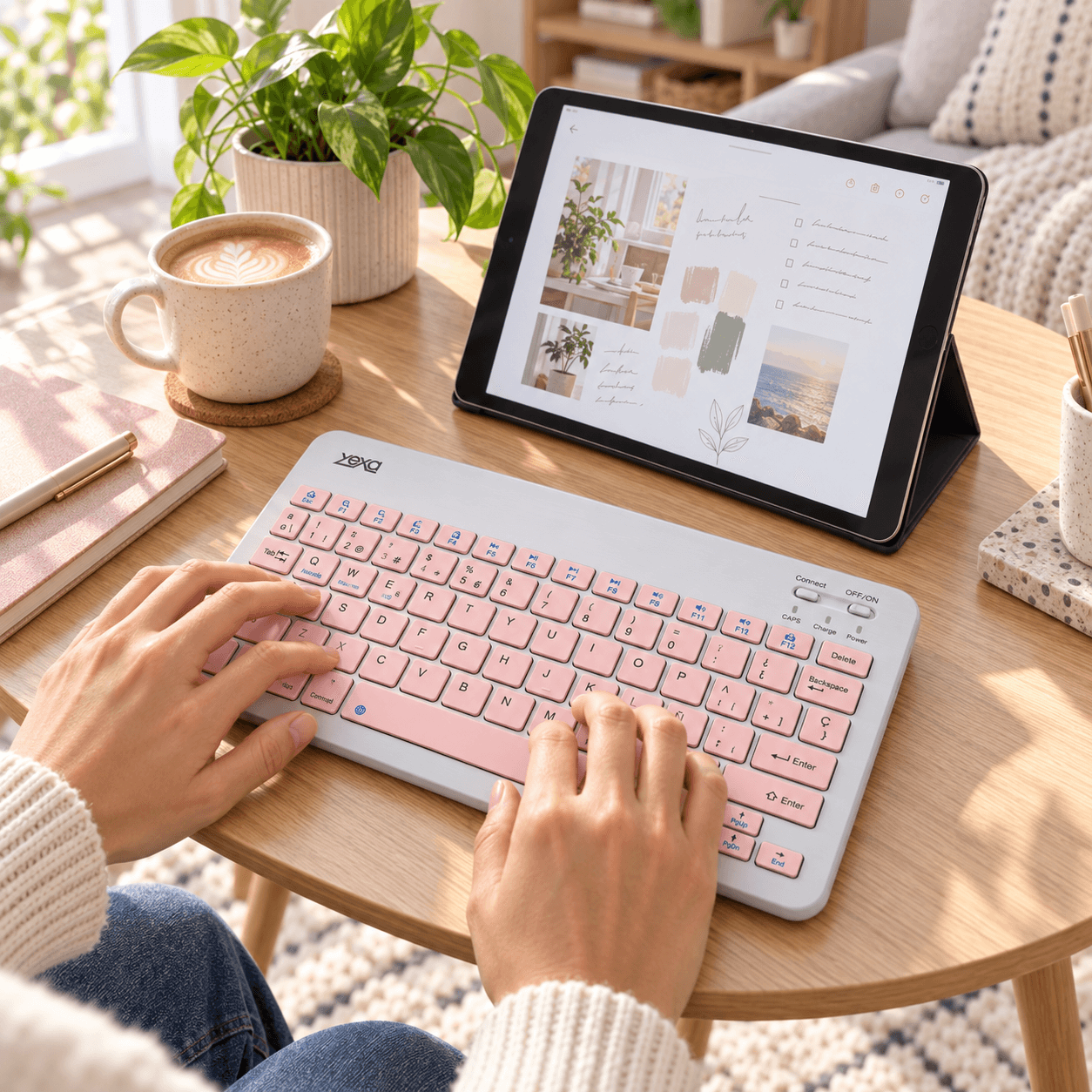 HANDOFF-2026-09-23|TECUFROS|07|8a43ffeef2e6|Teclado Bluetooth Ultrafino YEXA MODY-00DY Rosa de 78 Teclas
