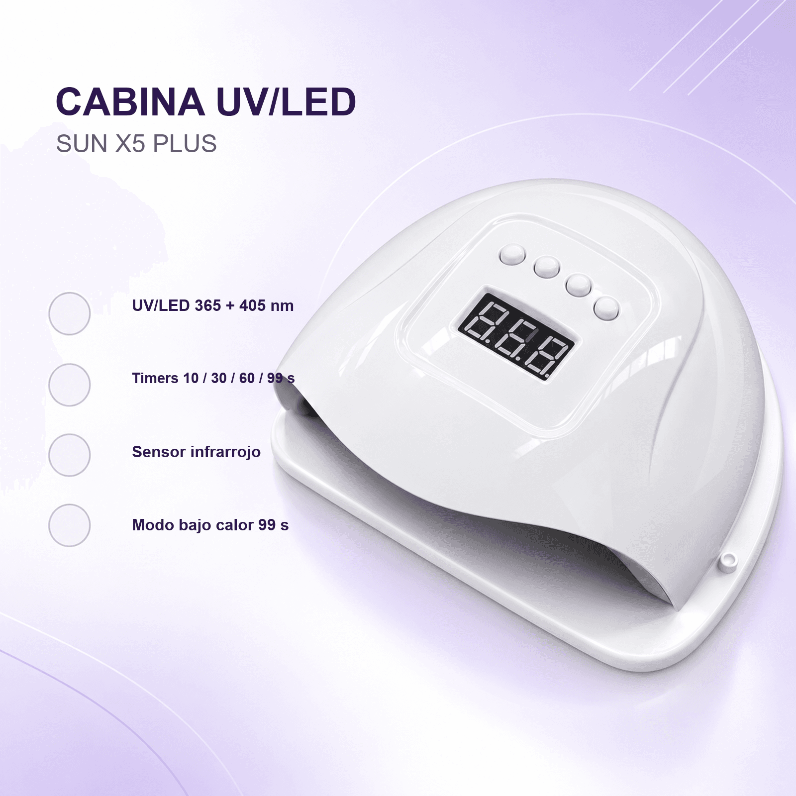 HANDOFF-2026-09-23|CABUN864BL|06|bf62d6295731|Cabina UV/LED para Uñas SUN X5 Plus Blanca con Sensor y Temporizador