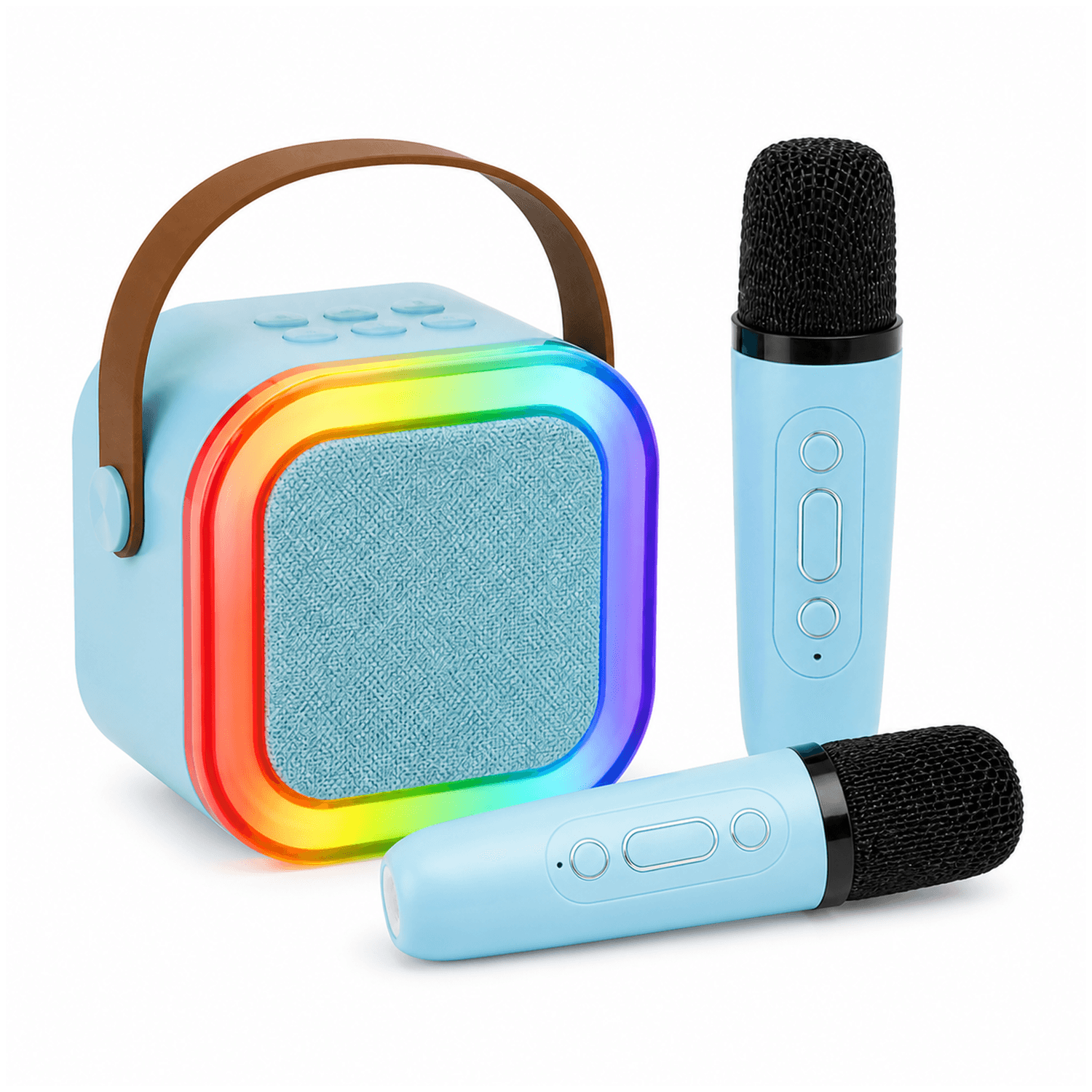 Parlante Karaoke Bluetooth con 2 Micrófonos y Luces RGB Infantil — miniatura 1