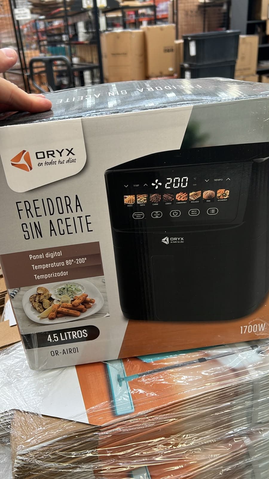 Caja de la freidora sin aceite Oryx OR-AIR01, frente (foto real) — miniatura 8