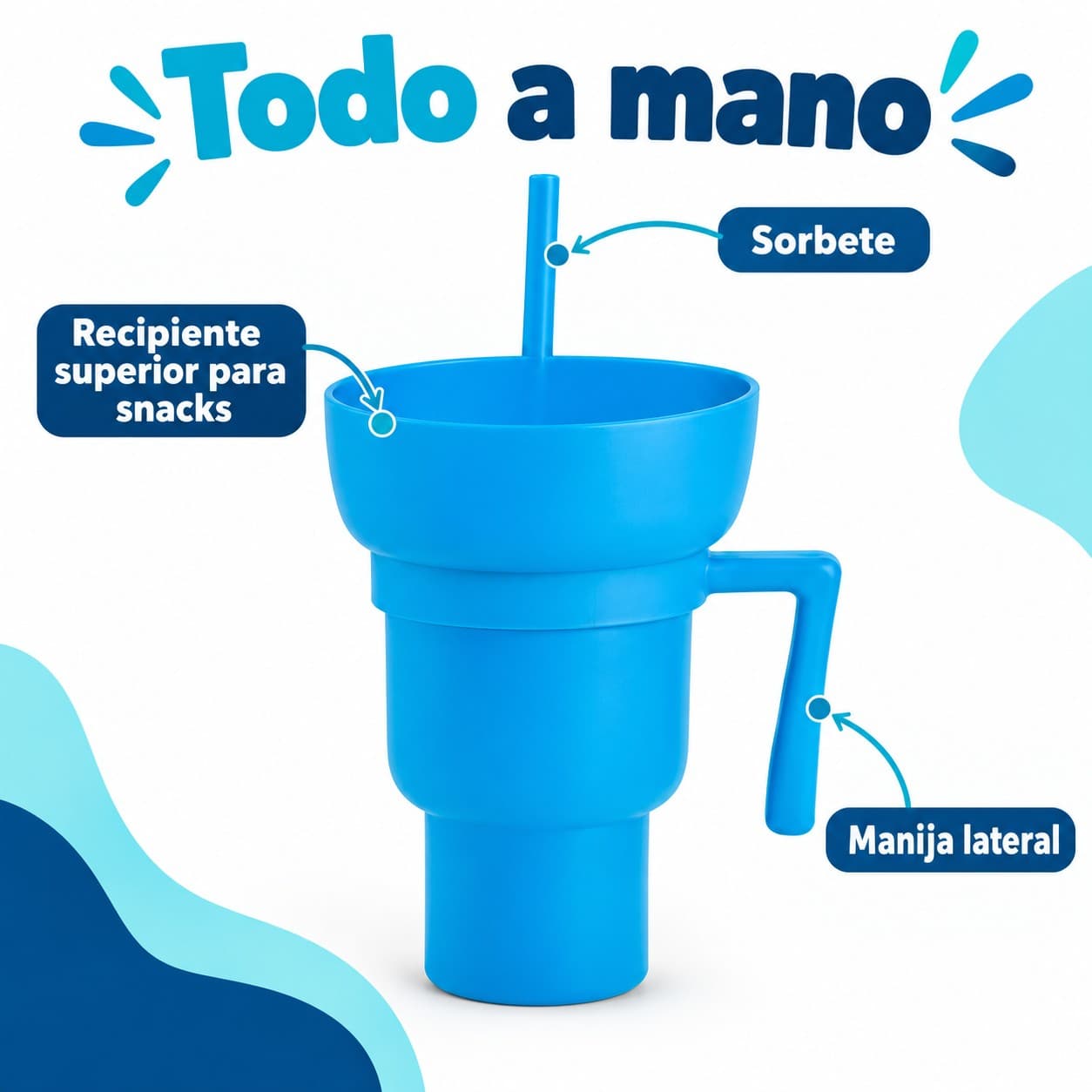 Recipiente superior para snacks, sorbete y manija lateral — miniatura 7