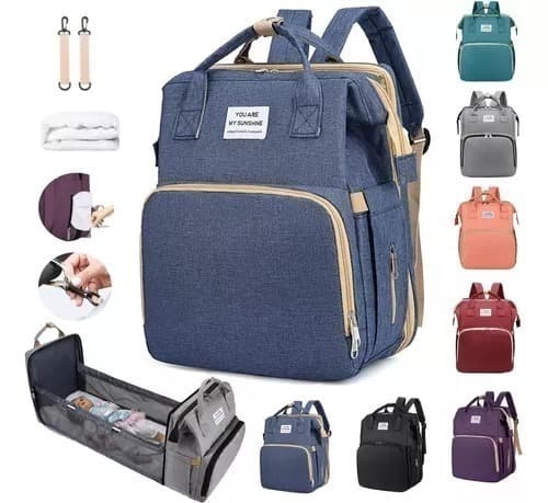 Mochila Maternal - Transformable en Cambiador o Cuna - Reforzada