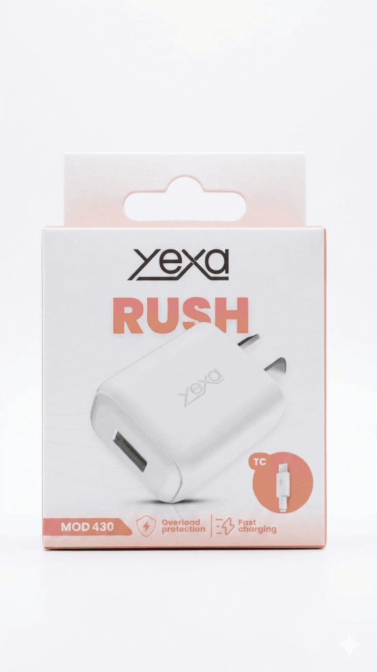 CARGADOR RUSH CARGA RAPIDA USB + CABLE TIPO C