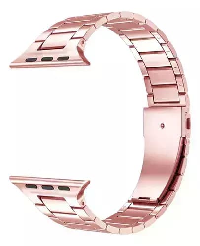 Malla de Reloj metalica premium Modelo Shanzhu (eslabones) Rosa Deslizante , Negro y Plata con Perno