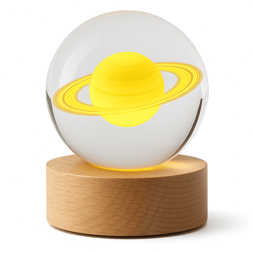 LUZ ESFERA CON SATURNO EN 7 COLORES