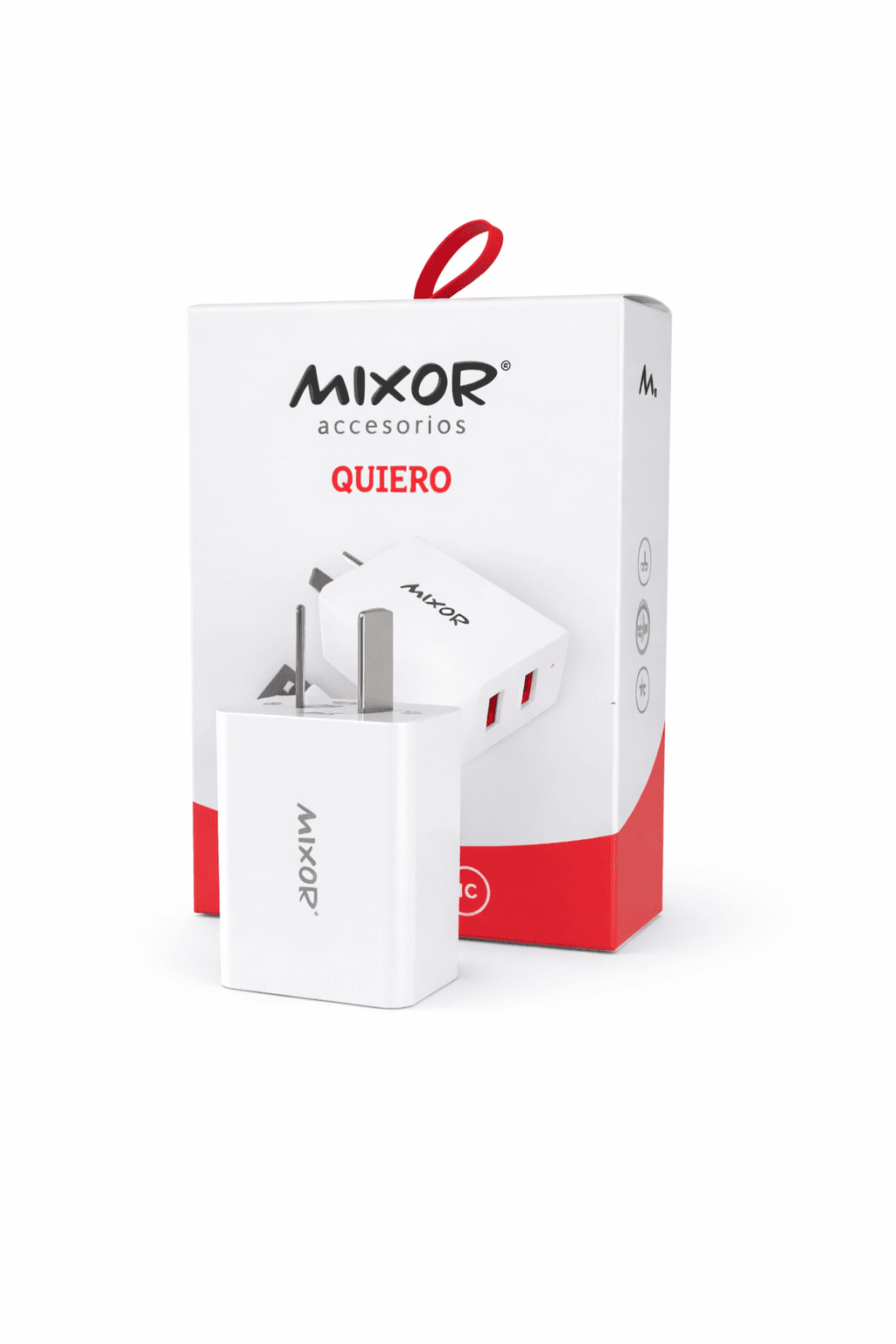 Cargador 220V MIXOR - 51A - 2 USB + Cable Tipo C