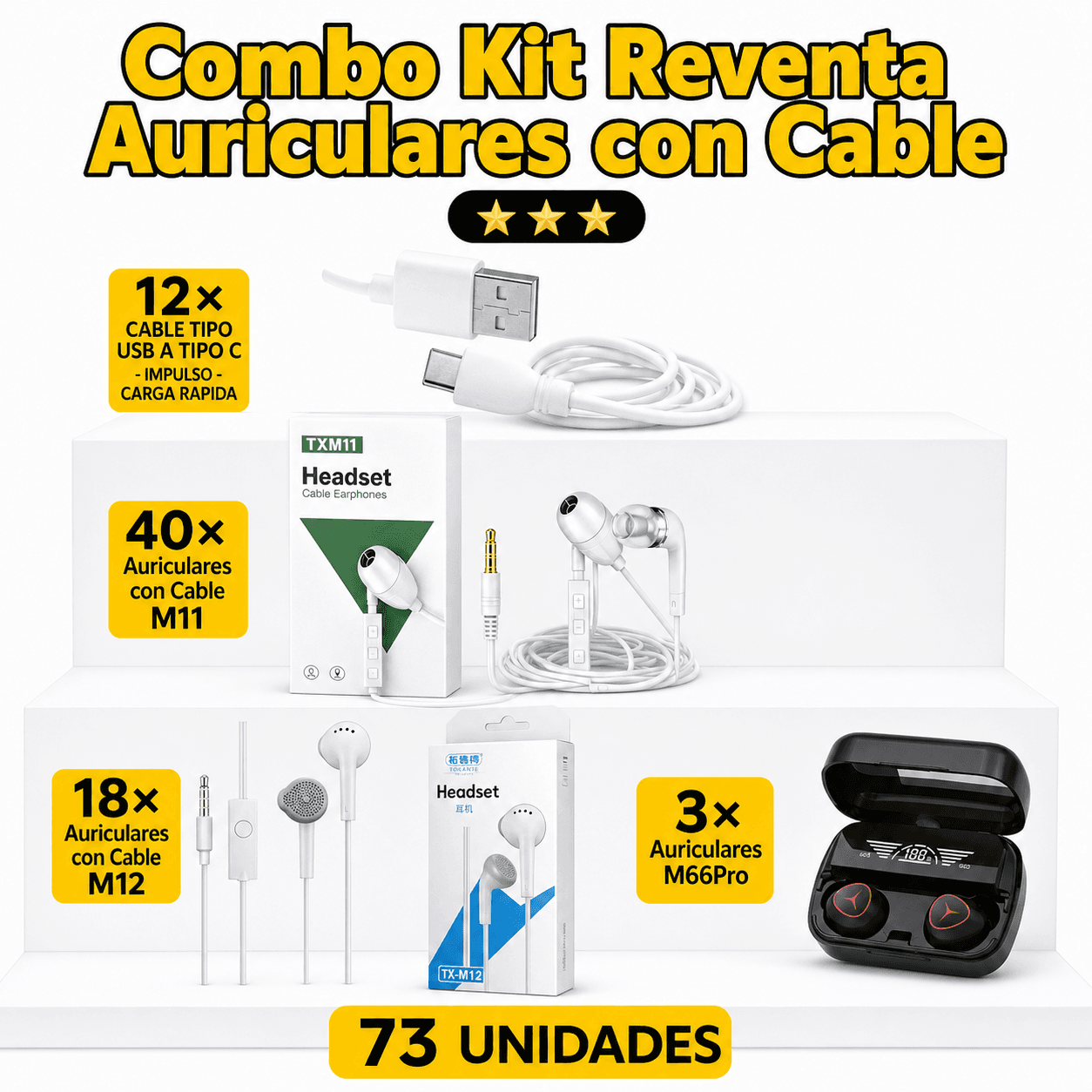 Kit Reventa Auriculares con Cable